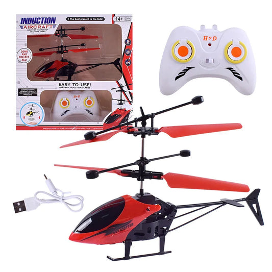 Flying Helicopter Toys USB Rechargeable Induction Hover Helicopter with Remote Control for over Kids Indoor and Outdoor Games